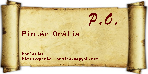 Pintér Orália névjegykártya